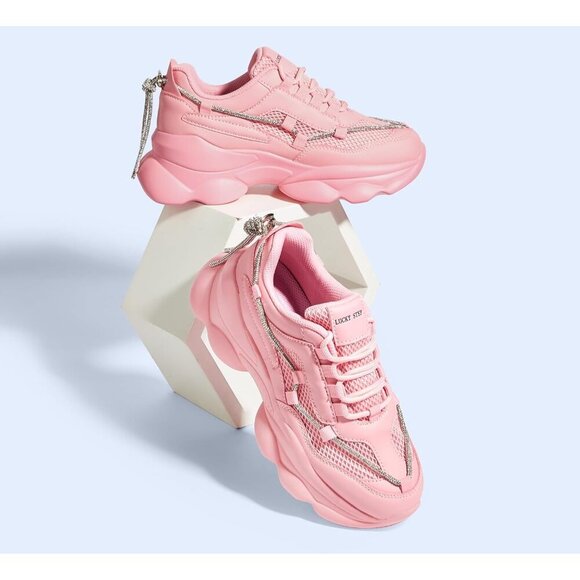 Women's 90s Chunky Sneakers Rope Platform Casual Thick Rave Walking Shoes Pink - Picture 5 of 9